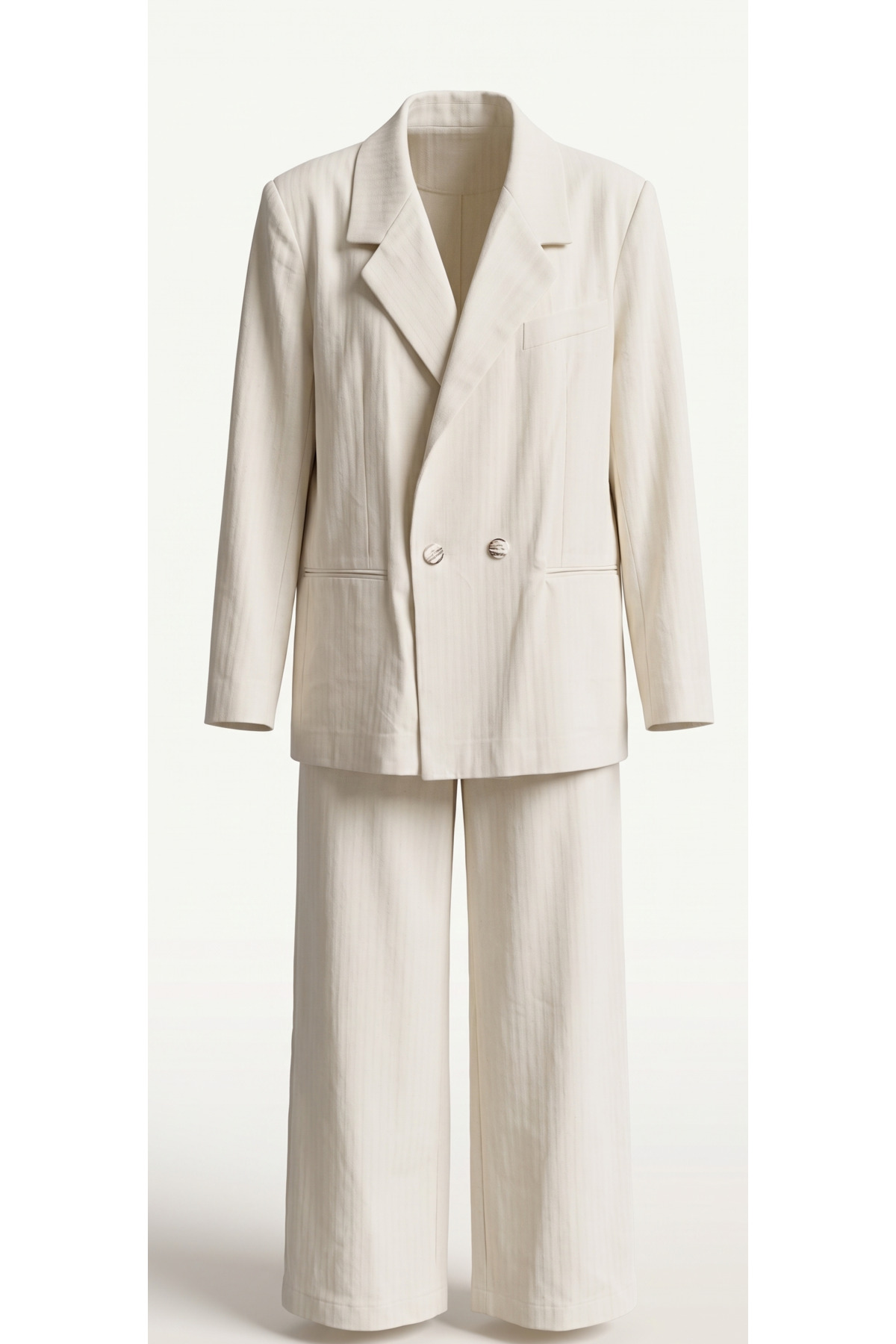 Minimal Krem Blazer & Pantolon Takım - Görsel 3