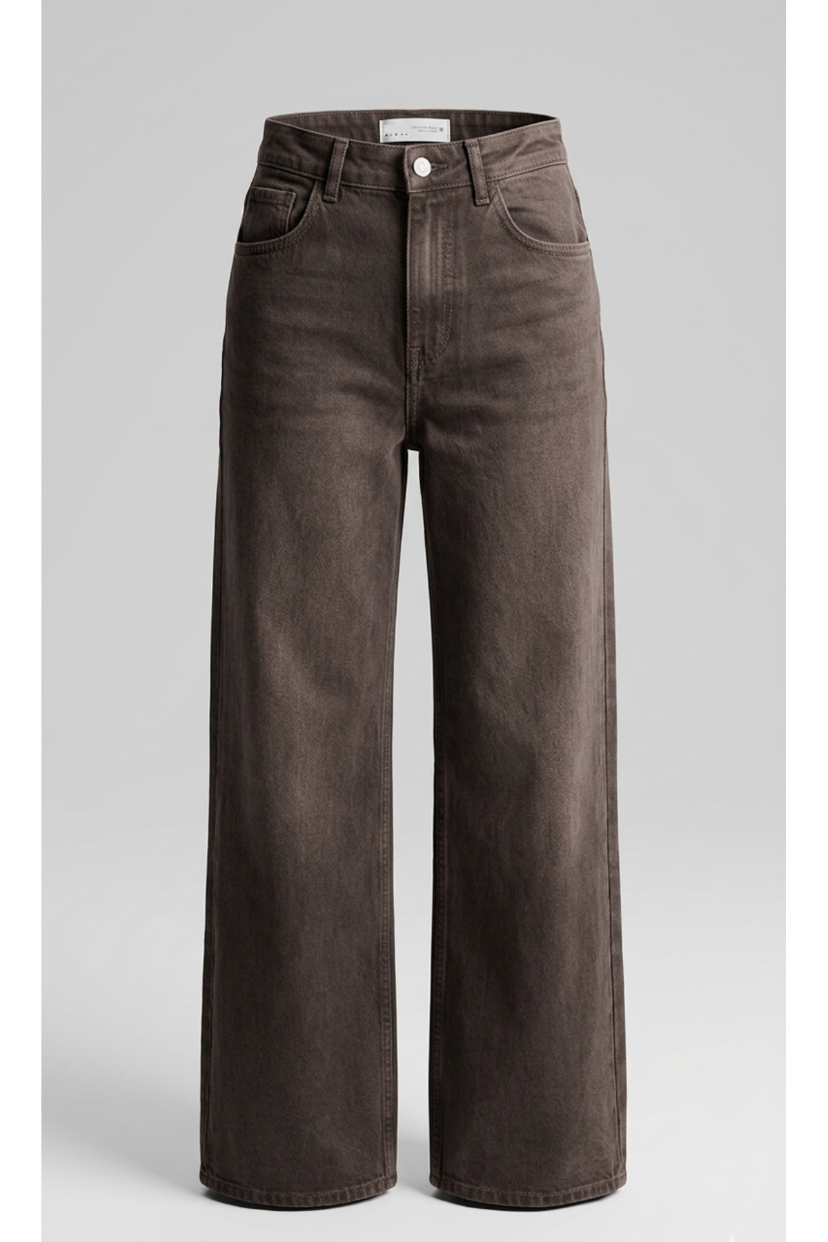 Kahverengi Yüksek Bel Wide Leg Jean - Görsel 3